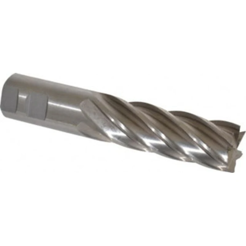 Value Collection 1-1/4, 4 LOC, 1-1/4 Shank Diam, 6-1/2 OAL, 6 Flute, High Speed Steel Square End Mill Single End, Unc...